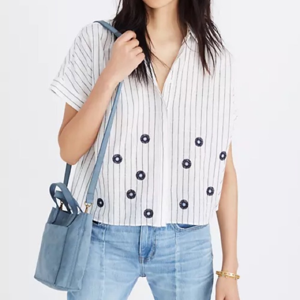 Madewell Stripes and Flowers Button Up